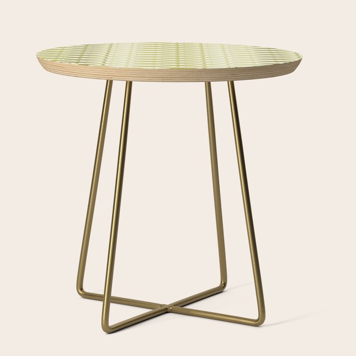 Mid Century Modern Fish Stripe Pattern in Olive Khaki Green Tones Side Table Gallery Image 1