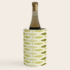 Mid Century Modern Fish Stripe Pattern in Olive Khaki Green Tones Wine Chiller Gallery Image 3