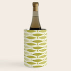 Mid Century Modern Fish Stripe Pattern in Olive Khaki Green Tones Wine Chiller Gallery Image 1