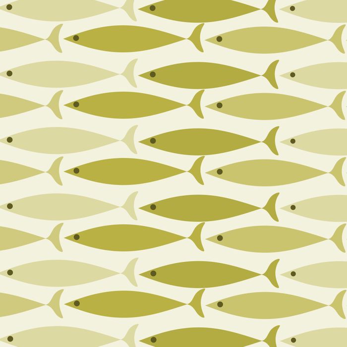 Mid Century Modern Fish Stripe Pattern in Olive Khaki Green Tones Coffee Mug Gallery Image 2
