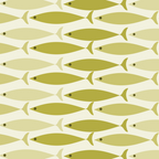 Mid Century Modern Fish Stripe Pattern in Olive Khaki Green Tones Coffee Mug Gallery Image 2