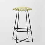 Mid Century Modern Fish Stripe Pattern in Olive Khaki Green Tones Stool Gallery Image 1