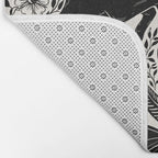 Celestial Unicorn Damask Cream & Black Bath Mat Gallery Image 2
