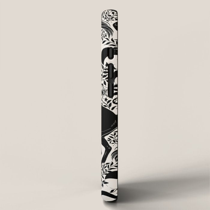 Celestial Unicorn Damask Cream & Black iPhone Case Gallery Image 2