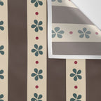 Brown Stripes And Flowers Wall Tapestry Gallery Image 3