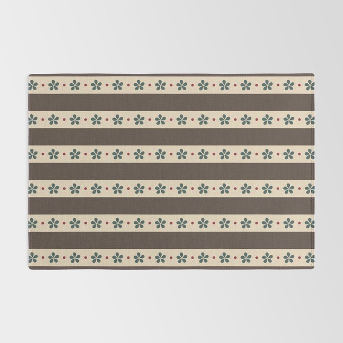Brown Stripes And Flowers Rug Gallery Image 2