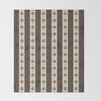 Brown Stripes And Flowers Throw Blanket Gallery Image 2
