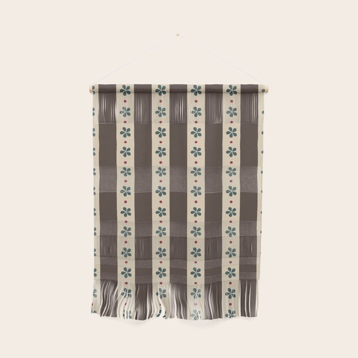 Brown Stripes And Flowers Wall Hanging Gallery Image 1