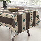 Brown Stripes And Flowers Tablecloth Gallery Image 3