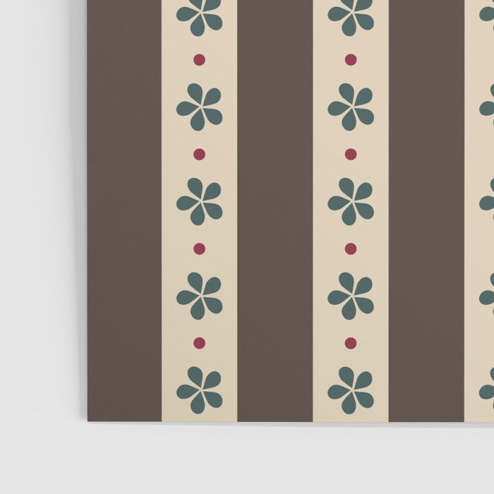 Brown Stripes And Flowers Poster Gallery Image 3