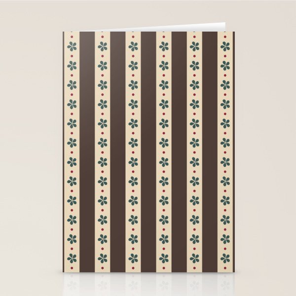 Brown Stripes And Flowers Stationery Card Gallery Image 2