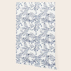 Tropical Plant Boho Chinoiserie Blue and White Wallpaper Gallery Image 2