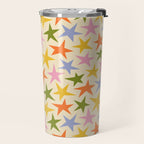 Colorful retro star shape art pattern Travel Mug Gallery Image 2