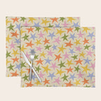 Colorful retro star shape art pattern Placemat Gallery Image 1