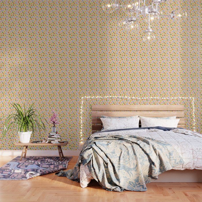 Colorful retro star shape art pattern Wallpaper Gallery Image 1