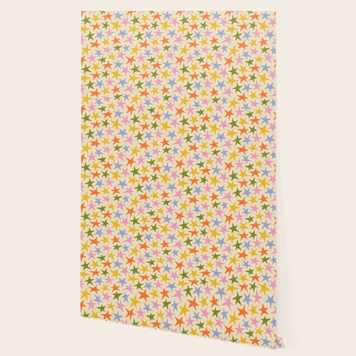 Colorful retro star shape art pattern Wallpaper Gallery Image 2