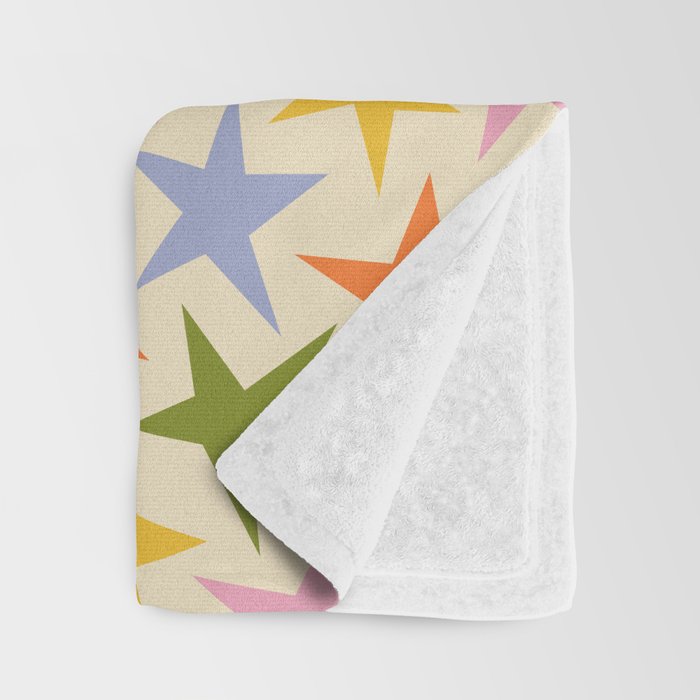 Colorful retro star shape art pattern Throw Blanket Gallery Image 3