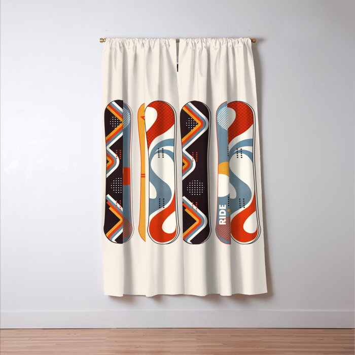 Retro Snowboards  Window Curtain Gallery Image 3
