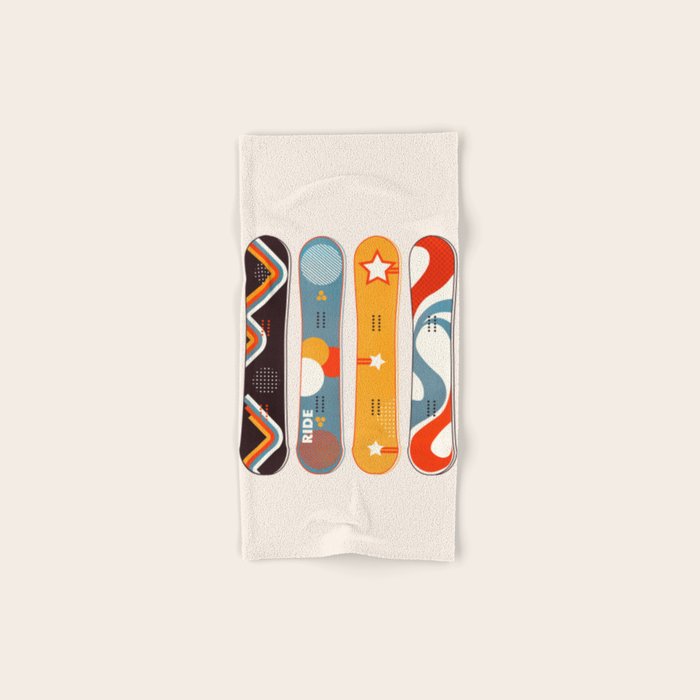 Retro Snowboards  Bath Towel Gallery Image 1