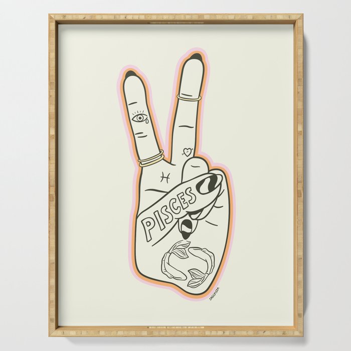 PISCES (Peace Sign Collection) Serving Tray Gallery Image 1