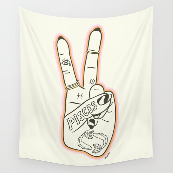 PISCES (Peace Sign Collection) Wall Tapestry Gallery Image 4