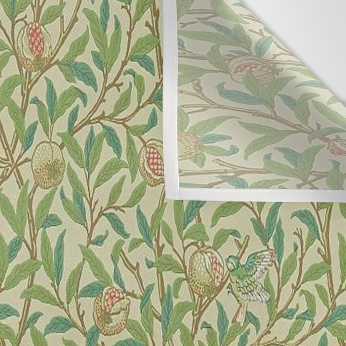 William Morris Bird and Pomegranate Green Parchment Wall Tapestry Gallery Image 3