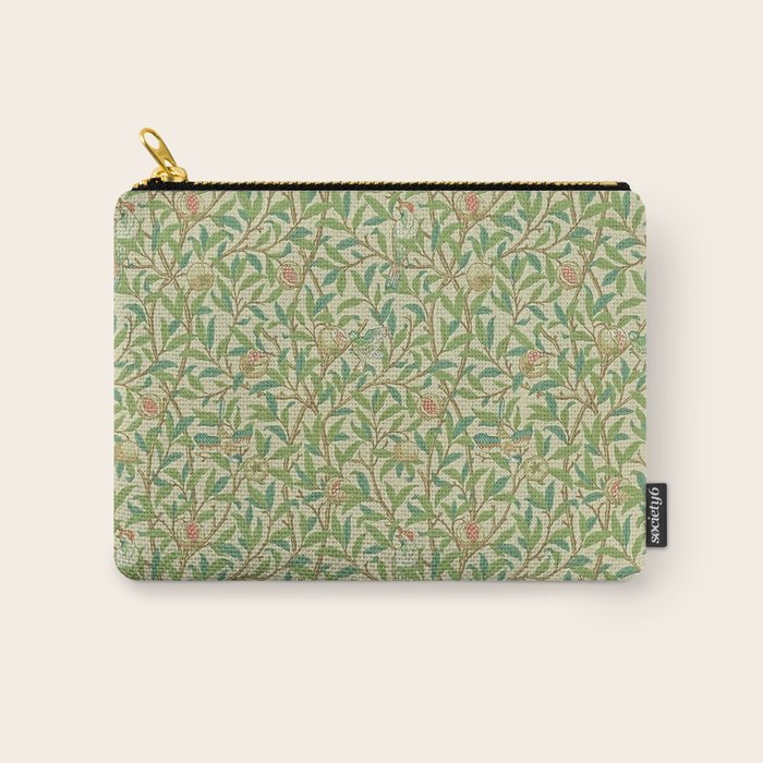William Morris Bird and Pomegranate Green Parchment Carry All Pouch Gallery Image 1