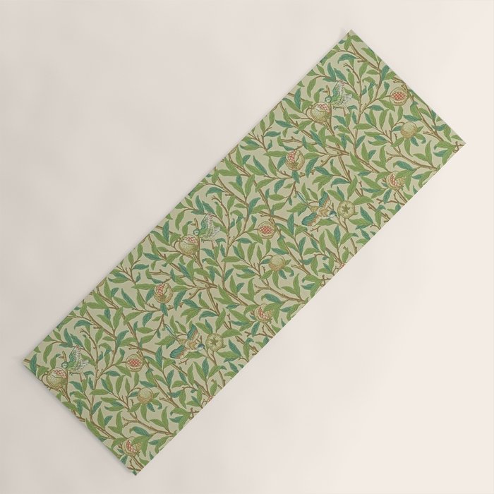 William Morris Bird and Pomegranate Green Parchment Yoga Mat Gallery Image 1