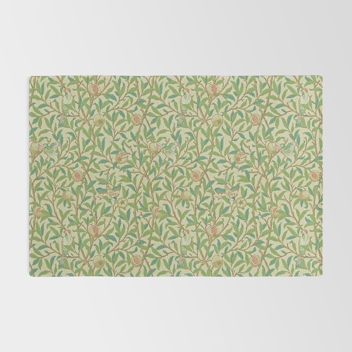 William Morris Bird and Pomegranate Green Parchment Rug Gallery Image 2