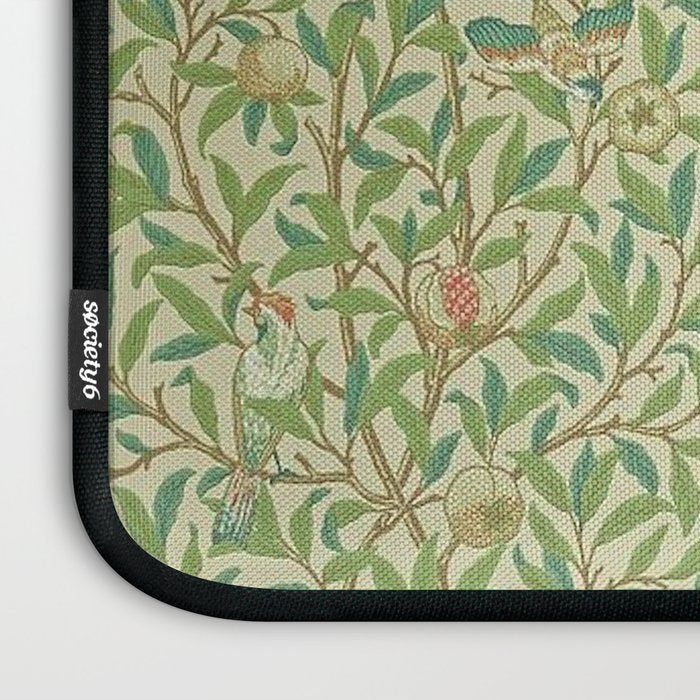 William Morris Bird and Pomegranate Green Parchment Laptop Sleeve Gallery Image 3