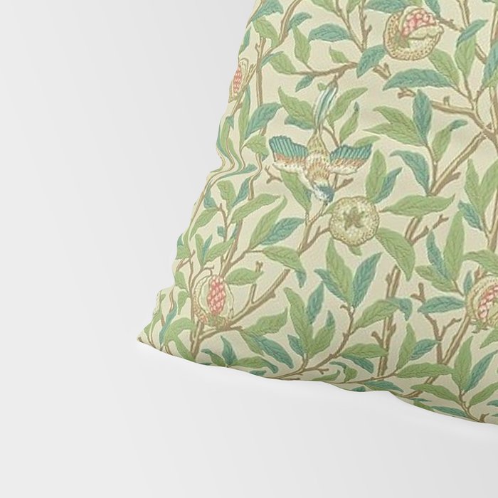 William Morris Bird and Pomegranate Green Parchment Pillow Sham Gallery Image 4