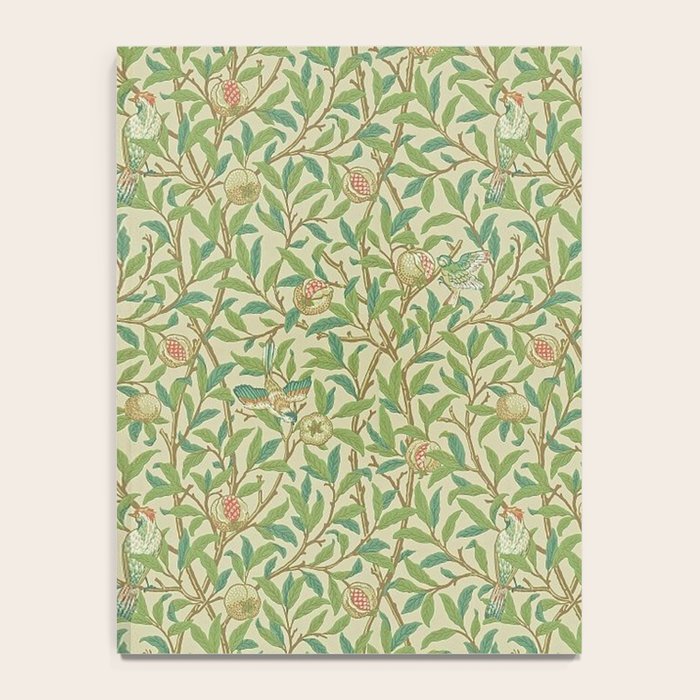 William Morris Bird and Pomegranate Green Parchment Notebook Gallery Image 4