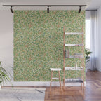 William Morris Bird and Pomegranate Green Parchment Wall Mural Gallery Image 1
