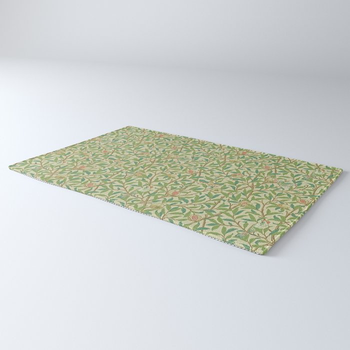 William Morris Bird and Pomegranate Green Parchment Rug Gallery Image 3
