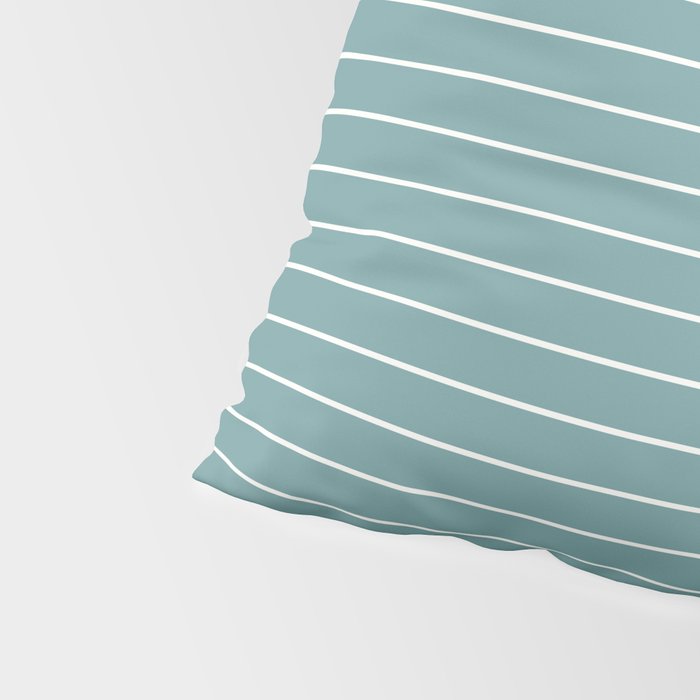 Minimal Arch XXIV Beachy Teal Modern Geometric Lines Pillow Sham Gallery Image 4