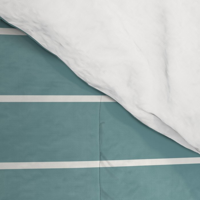 Minimal Arch XXIV Beachy Teal Modern Geometric Lines Comforter Gallery Image 4