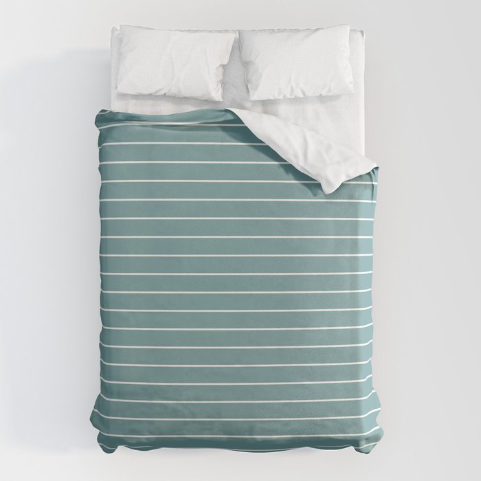 Minimal Arch XXIV Beachy Teal Modern Geometric Lines Duvet Cover Gallery Image 1