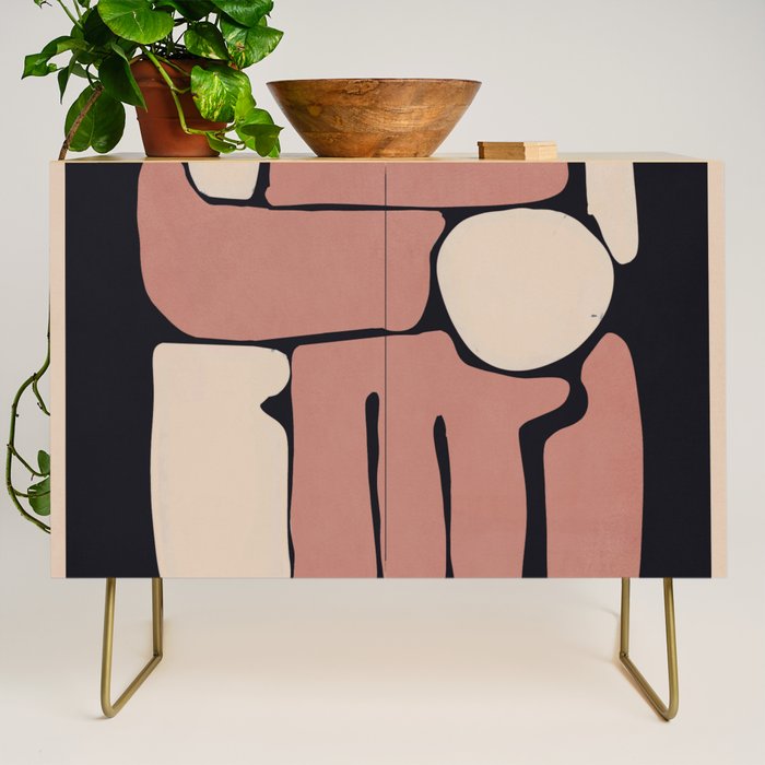 Modern Abstract Minimal Shapes 167 Credenza Gallery Image 1