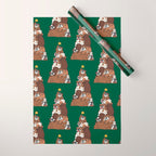 Christmas Tree English Bulldog Wrapping Paper Gallery Image 1
