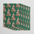 Christmas Tree English Bulldog Wrapping Paper Gallery Image 3