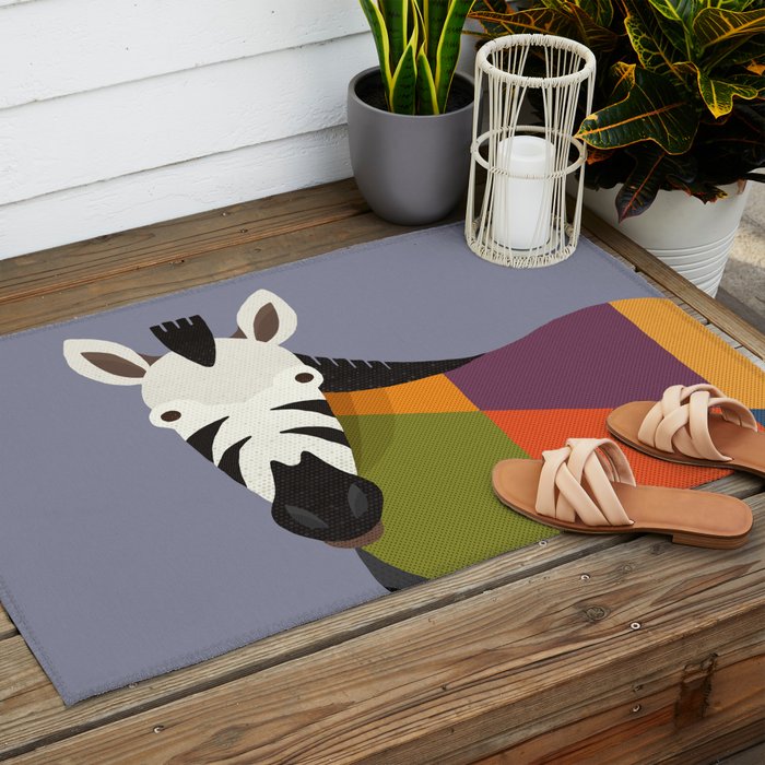 Zebra Outdoor Rug Gallery Image 2