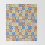 Retro Flowers Check Pattern VIII Throw Blanket Gallery Image 2