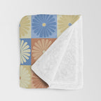 Retro Flowers Check Pattern VIII Throw Blanket Gallery Image 3