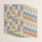 Retro Flowers Check Pattern VIII Wrapping Paper Gallery Image 3