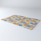 Retro Flowers Check Pattern VIII Rug Gallery Image 3