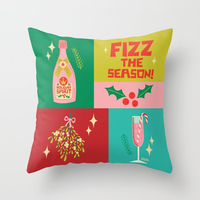 Fizz The Season  Throw Pillow Gallery Image 6