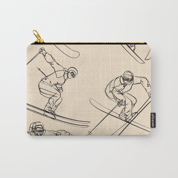 Minimal Skiers Line Art 2 Carry All Pouch Gallery Image 1