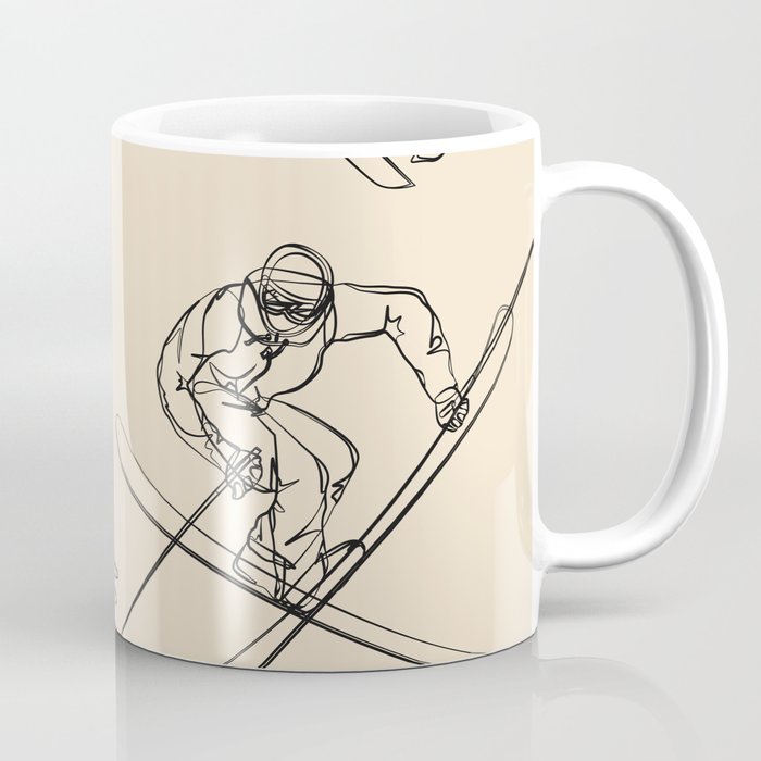 Minimal Skiers Line Art 2 Coffee Mug Gallery Image 1