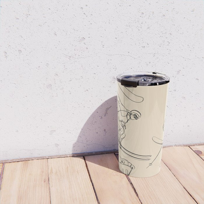 Minimal Skiers Line Art 2 Travel Mug Gallery Image 4