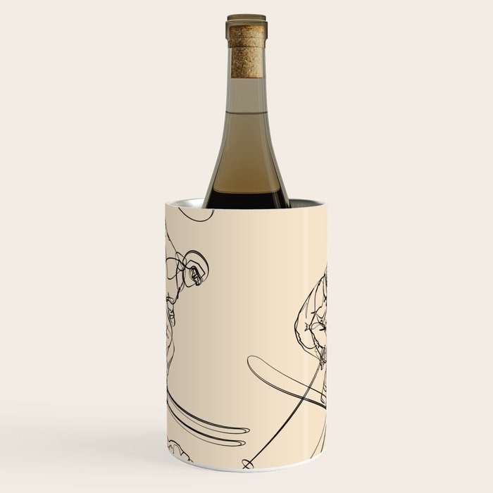 Minimal Skiers Line Art 2 Wine Chiller Gallery Image 1